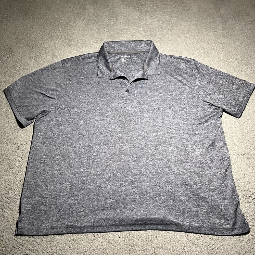Reebok Golf Polo Shirt Mens 3XL Performance Short Sleeve Stretch Blue Gray